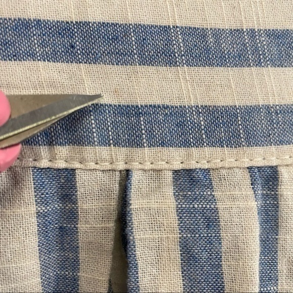 Max Studio Blue Cream Striped High Low Midi Skirt - Picture 14 of 14